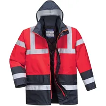 PORTWEST Warnschutz Kontrast Traffic-Jacke, Größe: S, Farbe: Rot/Marine, S466RNRS