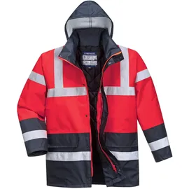 PORTWEST Warnschutz Kontrast Traffic-Jacke, Größe: S, Farbe: Rot/Marine, S466RNRS