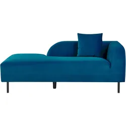 Chaiselongue Samtstoff marineblau rechtsseitig LE CRAU