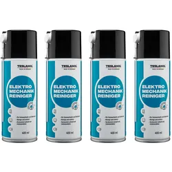 TESLANOL 26018 Elektro-Mechanik-Reinigerspray, 400 ml, 4 Stück