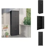 Vidaxl - Gartenschrank Schwarz 59x40x180 cm Poly Rattan - Gartenschrank - Outdoor Möbel - Stauraumspeicher - Wetterfest - Holzoptik