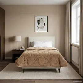 vidaXL Sommerdecke Taupe 135 x 200 cm Mikrofaser und Teddy-Fleece