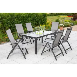 Merxx Vicenza Set 7-tlg. Tisch 150x 90 cm graphit/diamantbraun