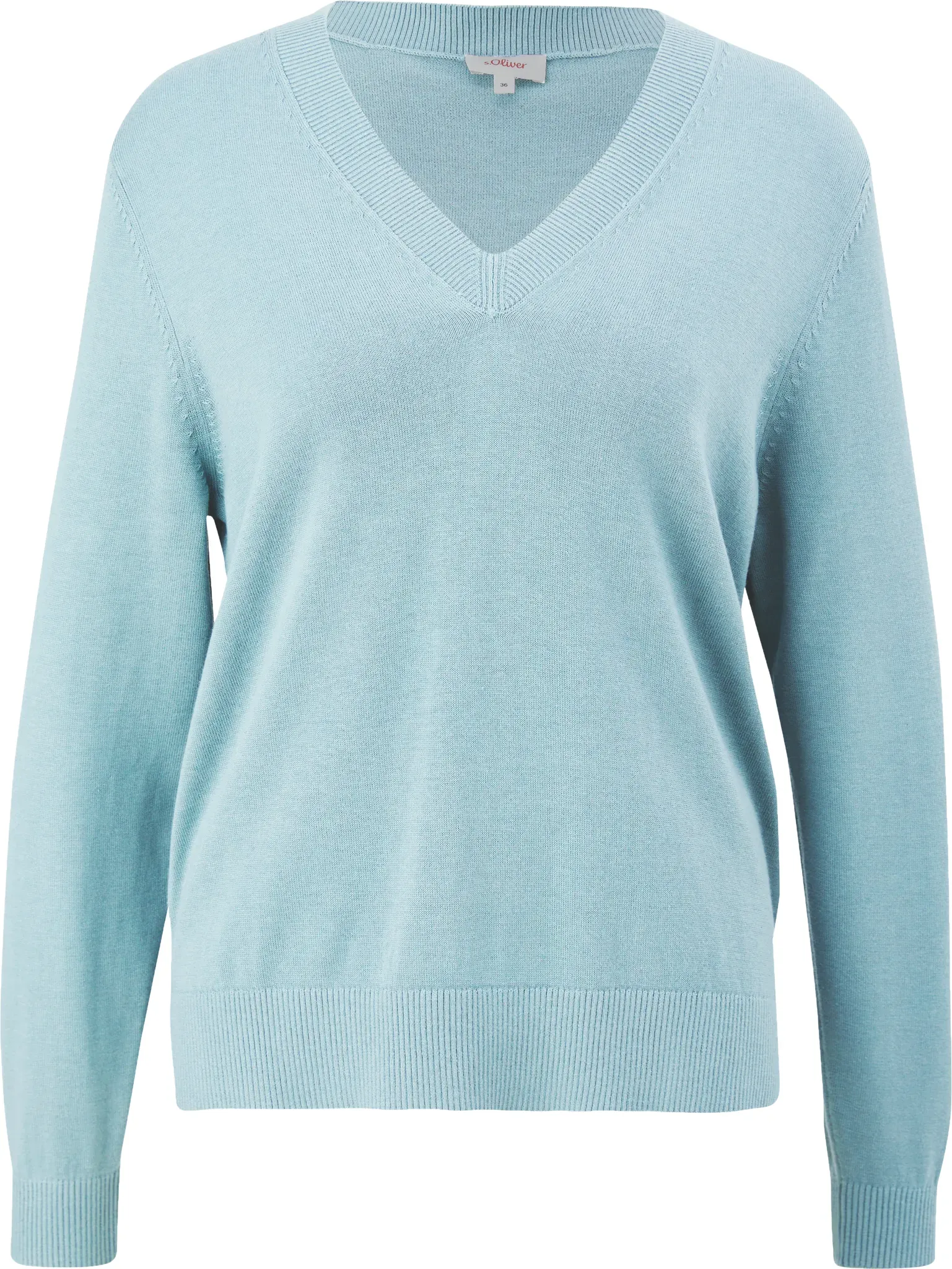 s.Oliver V-Ausschnitt-Pullover, mit V-Ausschnitt s.Oliver lightblue 34