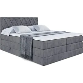 altdecor Boxspringbett LEPARO KING - 160 x 200 - H3/H4 - Dunkelgrau