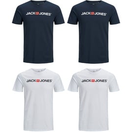 JACK & JONES Logoshirt Corp mit Kurzarm in Weiß-XL