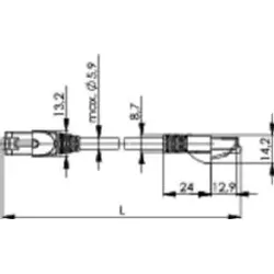 1m Telegärtner L00000A0081 MP8 FS500 Patchkabel Cat.6A ISO LSZH grau 1m - 100007...
