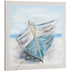 HOMCOM Wandkunst Segeltuch, Kiefernholz, Wasserfarbe