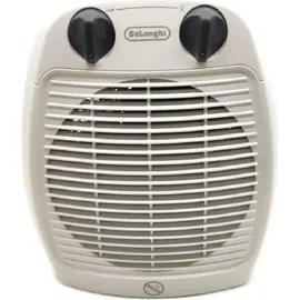 De'Longhi HVA3220 Elektrischer Heizlüfter, geräuschlos, 2 Leistungsstufen, Tropfschutz, Thermostat, Griff, Frostschutz, doppelte Isolierung, weiß