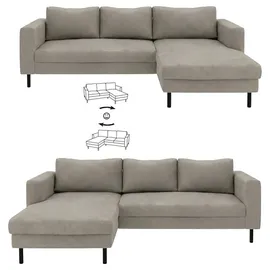 TRENDMANUFAKTUR Eckcouch Cord 2-Sitzer Grau
