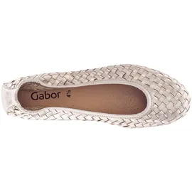 Gabor Ballerina GABOR, Damen, Gr. 38,5, gold (goldfarben), Glattleder, geflochten, metallic, Schuhe Ballerina, Schlupfschuh, Frühlingsschuh, Businessschuh mit tollem Flechtmuster