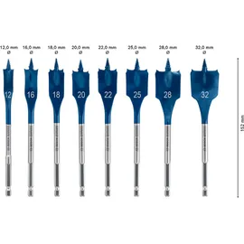Bosch SelfCutSpeed Flachfräsbohrer-Set 8-teilig Ø 12/16/18/20/22/25/28/32 mm