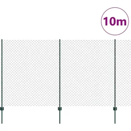 vidaXL Zaun mit Pfosten 1,4 x 10 m Grün/Stahl