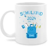 Tasse Tassen 325ml - Einschulung Schulanfang - Schulkind 2024-325 ml - Weiß - meerschweinchen-tasse personalisierte einschulungsgeschenke schulanfänger name mug junge einschulungstasse