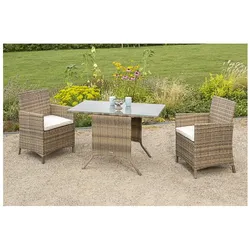 Merxx Balkonset Treviso 5tlg. naturgrau Garten-Set inkl. Sitzkissen
