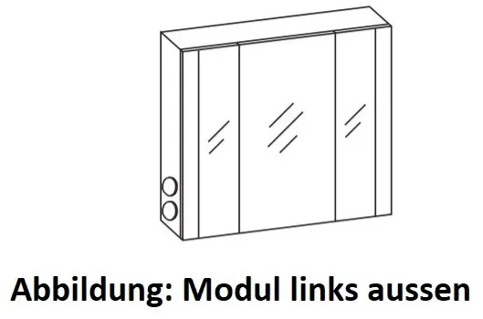 Artiqua LED-Spiegelschrank , Riviera Eiche quer NB, 071-SET-2-78-UN-438 071-SET-2-78-UN-438
