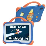 weelikeit Kinder Tablet, 7 Zoll Tablet für Kinder, 8GB RAM, 64GB ROM, Android 14 Tablet mit Bluetooth, WLAN, Doppelkamera, Kinder Tablet mit Kindersicherung, Lern Tablet für Mädchen und Jungen (blau)