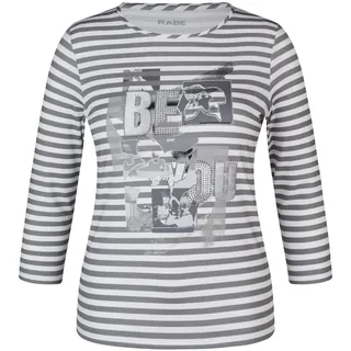 Rabe Damen Shirt 3/4 Ärmel, gestreift mit Strass Flanell grau - 38 - 38