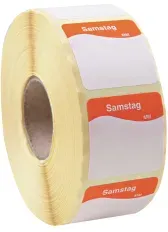 HYGOSTAR Tagesetikett, abziehbar 982506 , 1 Rolle = 1000 Stück, Samstag, orange
