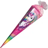 ROTH Schultüte Einhornportrait eckig Schutzspitze Tüllverschluss 85 cm