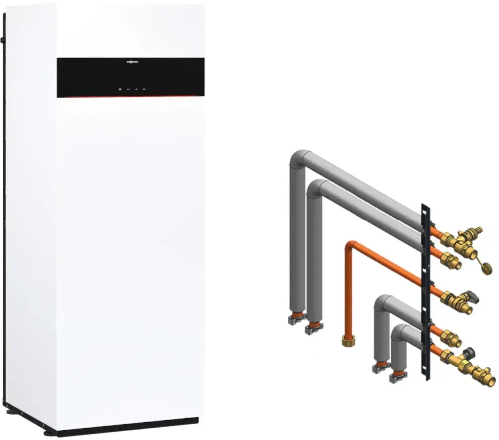 Viessmann Paket Vitodens 222-F B2SF Gas-Brennwert Kompaktgerät 19 kW Aufputz mit Anbausatz seitlich