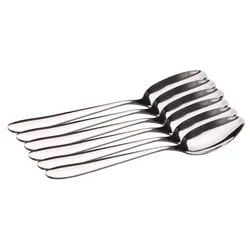 Lex Esslöffel 6er Set Edelstahl großer Löffel Set Küchenlöffel Suppenlöffel : Esslöffel 6er Set