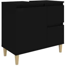 vidaXL Badschrank Schwarz 65x33x60 cm Holzwerkstoff