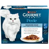 PET-797401 Gourmet Perle Meer Duo (Seefisch & Thunfisch, Lachs & White Fisch, Lachs & Seelachs, (85g)