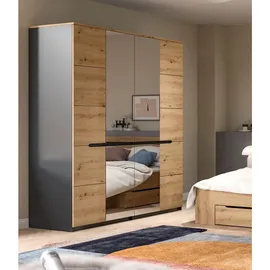 Möbel Boss Kleiderschrank Canu 180 x 198 x 59 cm Grau