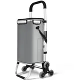 VOUNOT Einkaufstrolley grau 58 L