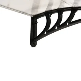 Outsunny Vordach 80 x 23 x 100 cm transparent/schwarz