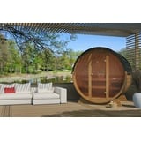 Finn Art Blockhaus Fasssauna Luka 2, Schindeln rot, Outdoor Gartensauna, ohne Ofen, Bausatz rot