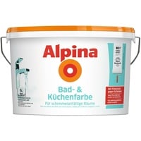 Alpina 5 L. Bad und Küchenfarbe, Filmschutz gegen Schimmel, Weiß Matt 30-35 m2