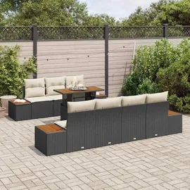 vidaXL Garten-Sofa-Set 8-tlg. Schwarz