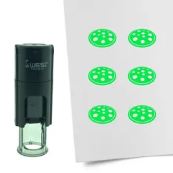 CombiCraft Selbstfärbender Stempel 'Pizza' in der Farbe Grün, Ø10mm