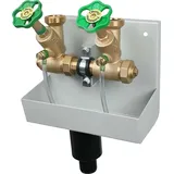 Schlösser Armaturen Schlösser Kompakt-verteilerstation 2-strang Verteiler - Zulauf 1 Zoll - Dn 25, Mit Ablaufrinne