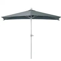 MCW Sonnenschirm halbrund Lorca, Halbschirm Balkonschirm, UV 50+ Polyester/Alu 3kg ~ 270cm anthrazit ohne Ständer