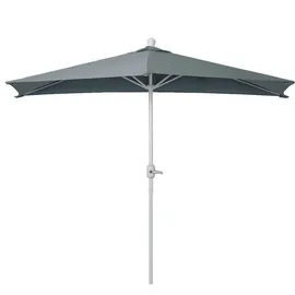 MCW Sonnenschirm halbrund Lorca, Halbschirm Balkonschirm, UV 50+ Polyester/Alu 3kg ~ 270cm anthrazit ohne Ständer