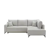 Sofa.de Eckcouch Webstoff 2-Sitzer Grau