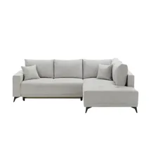 Sofa.de Eckcouch Webstoff 2-Sitzer Grau