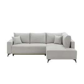 Sofa.de Eckcouch Webstoff 2-Sitzer Grau