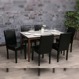 Mendler 2er-Set Esszimmerstuhl Stuhl Küchenstuhl Littau ~ Kunstleder, schwarz, dunkle Beine