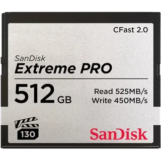 SanDisk Extreme PRO R525/W450 CFast 2.0 CompactFlash Card 512GB (SDCFSP-512G-G46D)