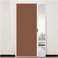 Innentür ohne Bohren, versenkbare Falttür mit Aluminiumrahmen und Zellstoff, wasserdicht und wärmeisolierend, for Schlafzimmer, Badezimmer, Küche, Büro(Brown,75x200cm/29x79in)