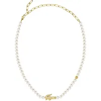 Lacoste Perlenkette MATCHPOINT Gelb/Goldfarben/Weiß Edelstahl