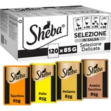 Sheba Selection Katzen Nassfutter im Portionsbeutel Geflügel Variation in Sauce Multipack 120x85g