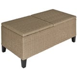 Outsunny 2in1 Gartentisch mit Stauraum Khaki 103 x 50 x 45,5 cm