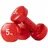 Matchu Sports Vinyl Kurzhantelset Gymnastikhanteln 0,5/1/2/3/4/5 kg rot