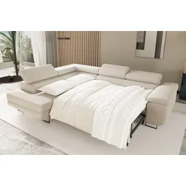kaiser möbel Ecksofa mit schlaffunktion und bettkasten Eckcouch L-Form ATOMIC stoff Poso Rechts Beige - Beige