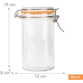 Relaxdays Einmachglas 500 ml 6 St.